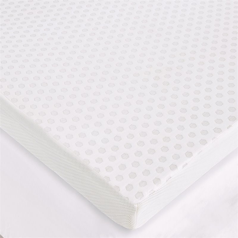 Sleep Philosophy Polyester Fiber and Gel Memory Foam Mattress Topper in White