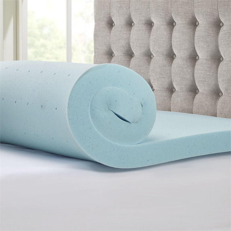 Sleep Philosophy Polyester Fiber and Gel Memory Foam Mattress Topper in White