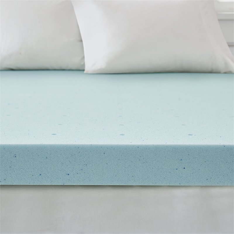 Sleep Philosophy Polyester Fiber and Gel Memory Foam Mattress Topper in White