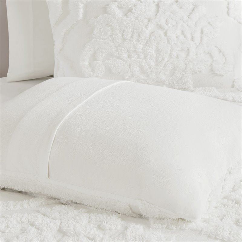 Madison Park Viola 3-Piece Cotton Tufted Full/Queen Duvet Cover Set in Off White