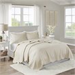 Madison Park Tuscany 3-Piece Polyester Microfiber Coverlet Set in Cream