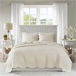 Madison Park Tuscany 3-Piece Polyester Microfiber Coverlet Set in Cream