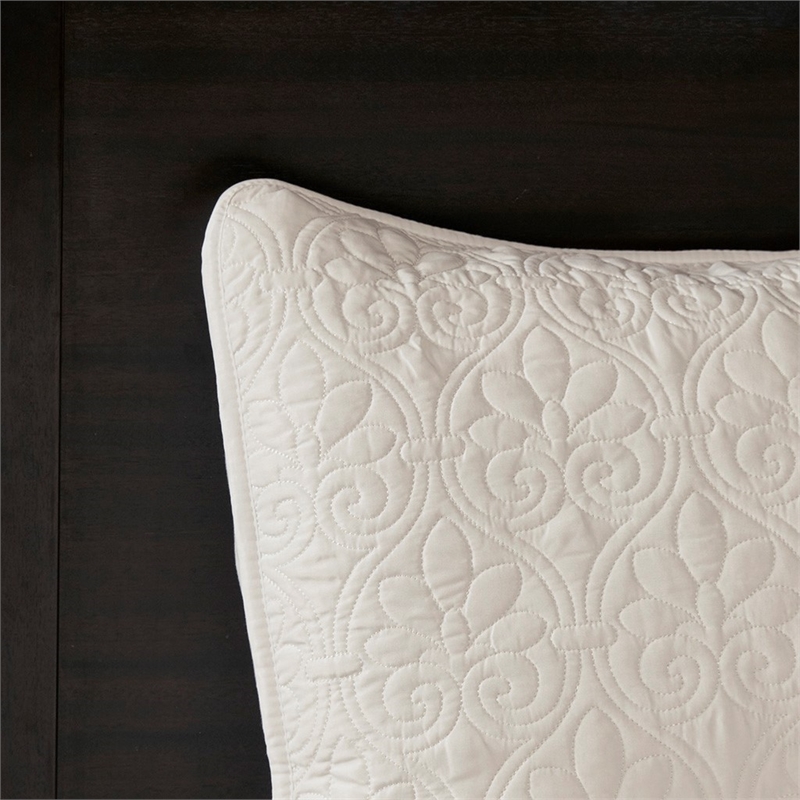 Madison Park Quebec Polyester Microfiber Bedspread Set in Cream