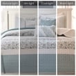 Madison Park Dawn 6-Piece Cotton Percale Printed Coverlet Set in Blue