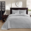 Madison Park Quebec 3-Piece Polyester Quilted Microfiber Bedspread Set in Gray