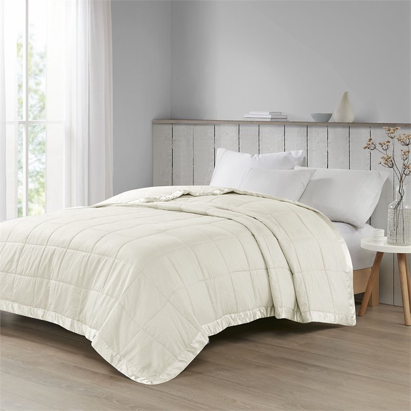 Madison Park Polyester Premium Hypoallergenic Down Alternative Blanket in Ivory