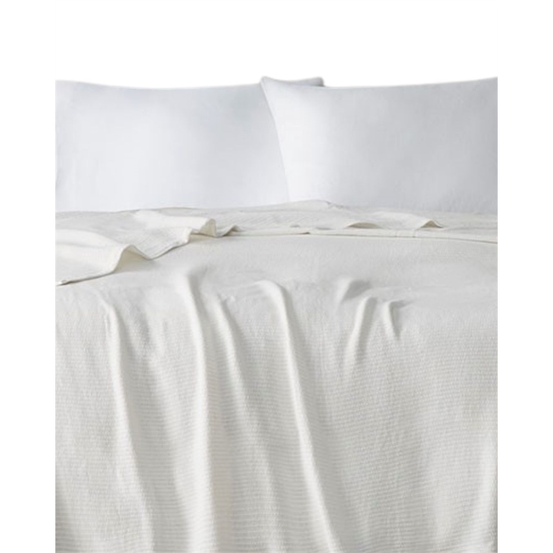 Madison Park Cotton Freshspun Basketweave Blanket w/ 1