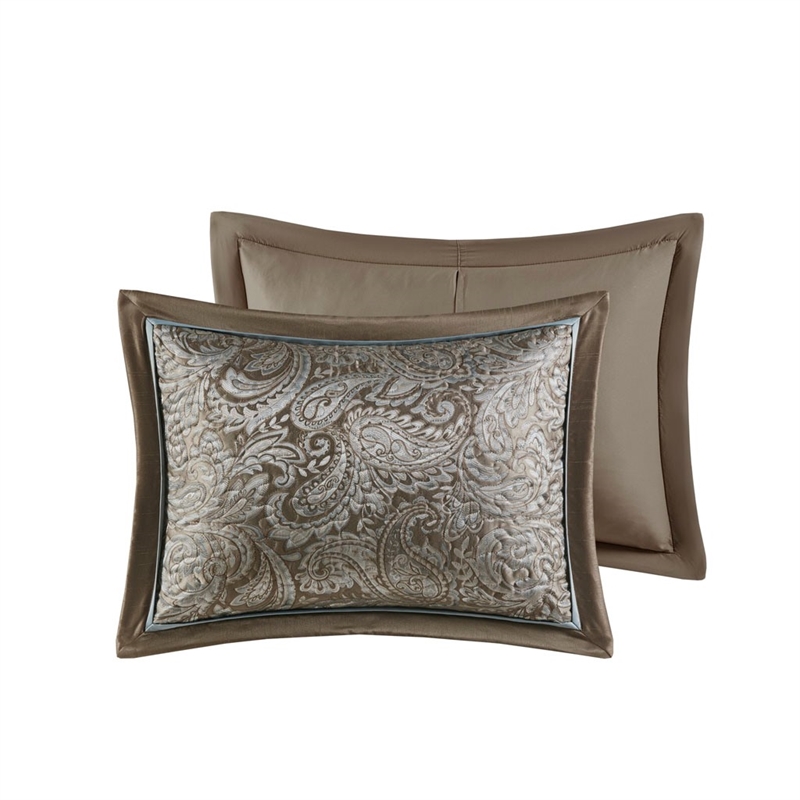 Madison Park Aubrey 5-Piece Polyester Cotton Faux Silk Bedspread Set in Blue