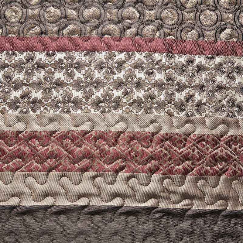 Madison Park Princeton 5-Piece Polyester Cotton Faux Silk Bedspread Set - Brown