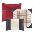 Madison Park Ridge 6-Piece Polyester Printed Herringbone Coverlet Set in Red
