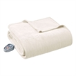 Beautyrest Polyester Knitted Micro Fleece Solid Textured Heated Blanket - Ivory