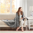 Beautyrest Polyester Knitted Microlight/Berber Solid Heated Throw in Gray