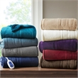 Beautyrest Polyester Knitted Microlight/Berber Solid Heated Throw in Gray