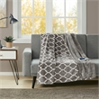 Beautyrest Contemporary Polyester Knitted Microlight Heated Throw in Gray