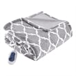 Beautyrest Contemporary Polyester Knitted Microlight Heated Throw in Gray