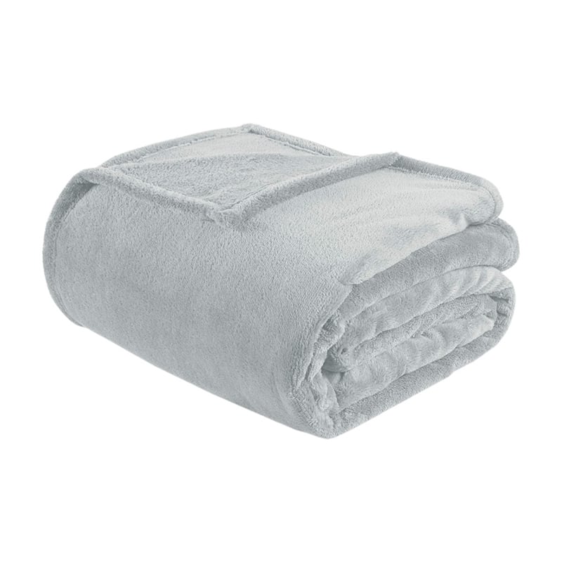 Intelligent Design Polyester Microlight Plush Brushed Oversized Blanket in Gray