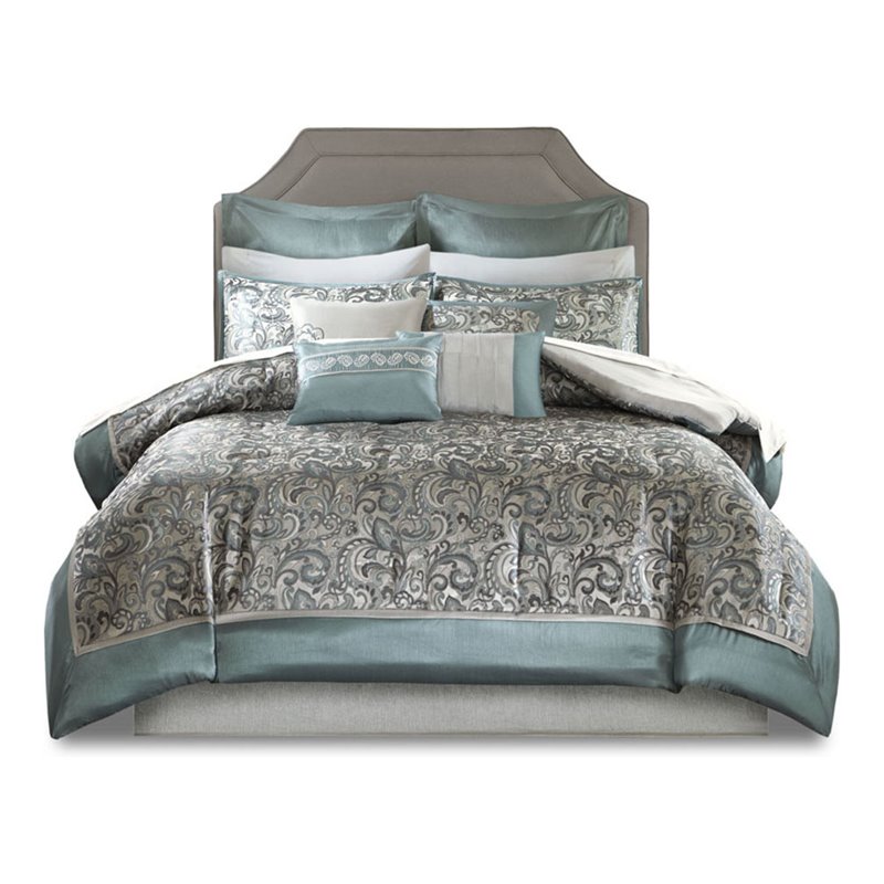 Madison Park Essentials Brystol 24-Piece Polyester Comforter Set in Blue