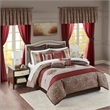 Madison Park Essentials Delaney 24-Piece Polyester Jacquard Comforter Set in Red