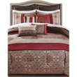 Madison Park Essentials Delaney 24-Piece Polyester Jacquard Comforter Set in Red