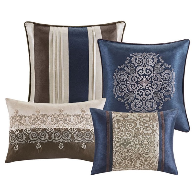 Madison Park Essentials Delaney 24-Piece Polyester Comforter Set in Navy