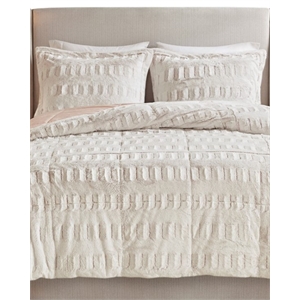Madison Park Gia Polyester Back Print Long Fur Comforter Mini Set in Pink