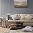 Madison Park Modern Polyester Faux Tip Dyed Brushed Long Fur Pillow in Tan