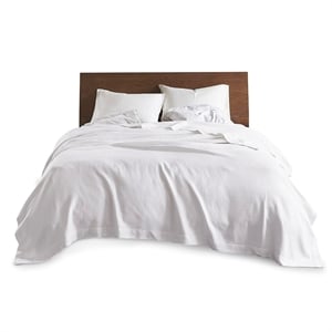 Madison Park Contemporary 100 Percent Egyptian Cotton Solid Blanket in White