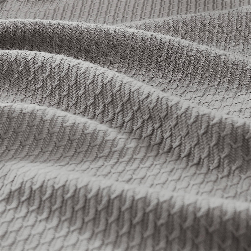 Madison Park Contemporary 100 Percent Egyptian Cotton Solid Blanket in Gray