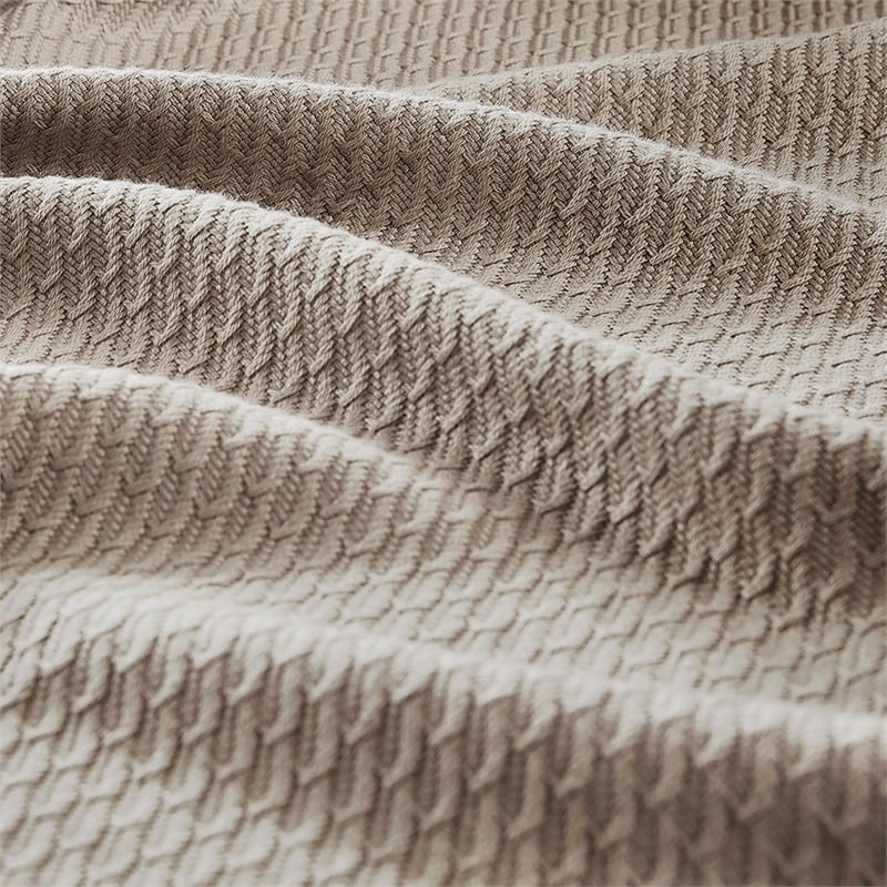 Madison Park Contemporary 100 Percent Egyptian Cotton Solid Blanket in Khaki
