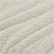 Woolrich Fabric Solid Berber Brushed Blanket w/ Crystal Velvet Binding in Ivory