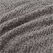 Woolrich Fabric Solid Berber Brushed Blanket w/ Crystal Velvet Binding in Gray