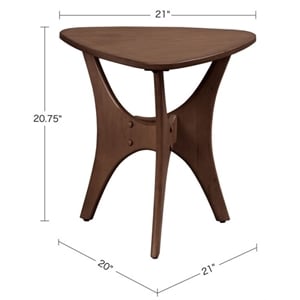 INK+IVY Blaze Triangle Mid-Century Engineered Wood End Table in Brown