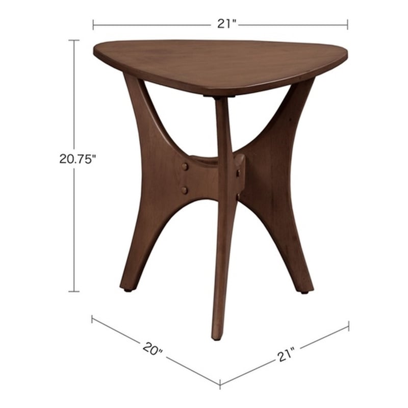 INK+IVY Blaze Triangle Mid-Century Engineered Wood End Table in Brown