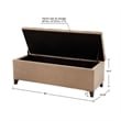 Madison Park Shandra Wood and Fabric Tufted Top Storage Bench in Beige