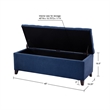 Madison Park Shandra Wood and Fabric Tufted Top Storage Bench in Navy