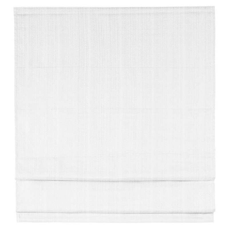 Madison Park Galen Basketweave Room Darkening Cordless Roman Shade in White