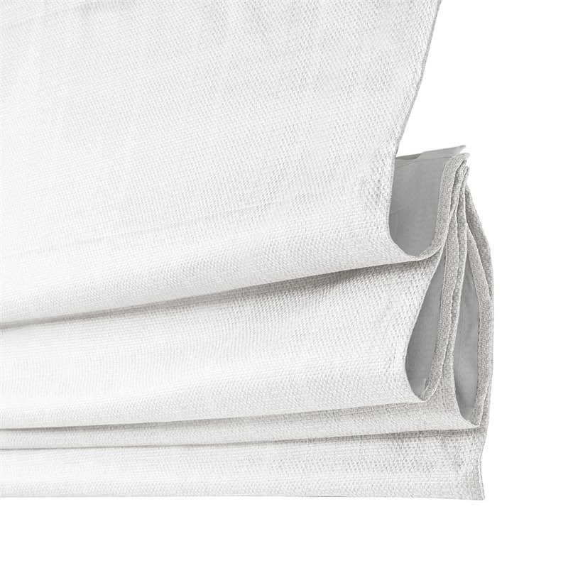 Madison Park Galen Basketweave Room Darkening Cordless Roman Shade in White