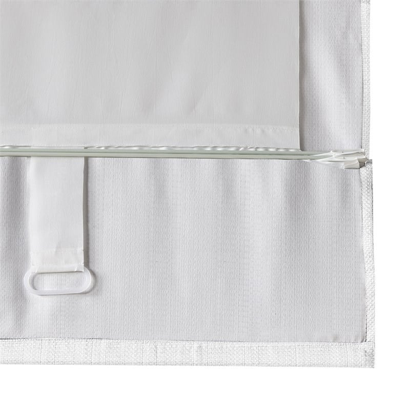 Madison Park Galen Basketweave Room Darkening Cordless Roman Shade in White
