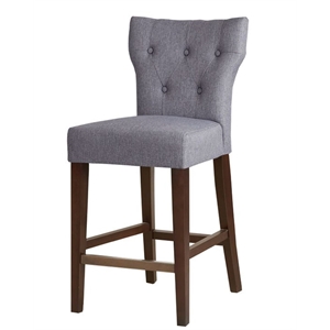 Madison Park Avila 25&quot Fabric and Solid Wood Counterstool in Gray