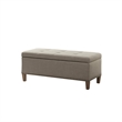 Madison Park Shandra II Wood and Fabric Tufted Top Storage Bench in Brown