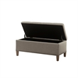 Madison Park Shandra II Wood and Fabric Tufted Top Storage Bench in Brown