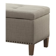 Madison Park Shandra II Wood and Fabric Tufted Top Storage Bench in Brown