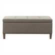 Madison Park Shandra II Wood and Fabric Tufted Top Storage Bench in Brown