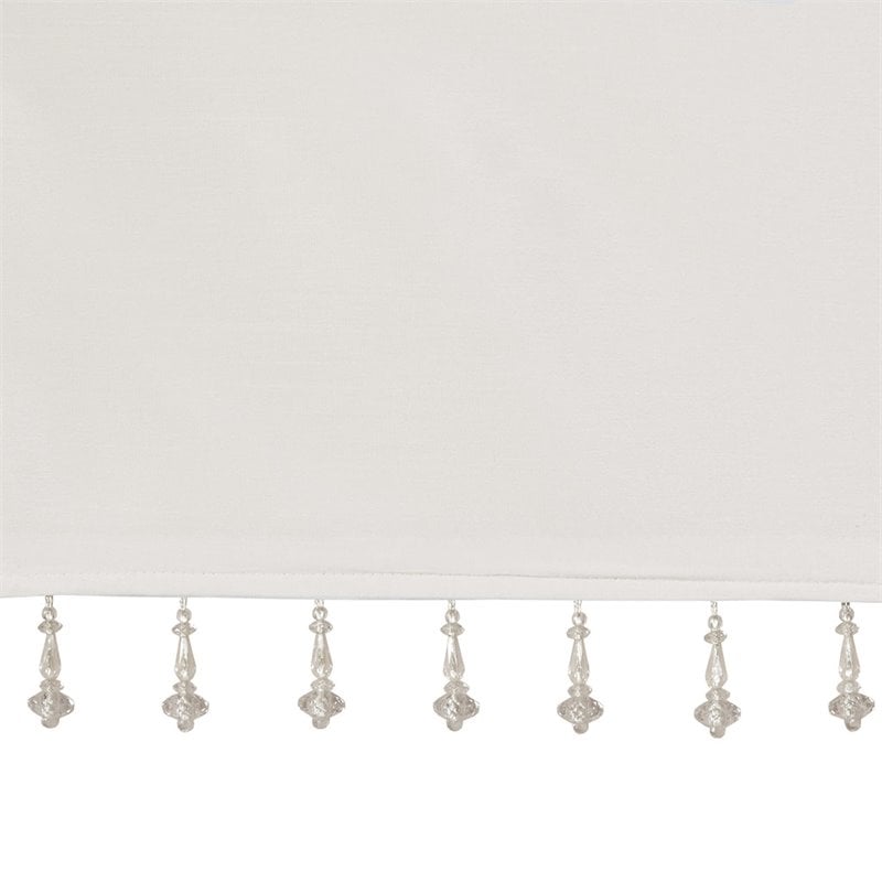 Madison Park Emilia Lightweight Faux Silk Fabric Valance with Beads in White