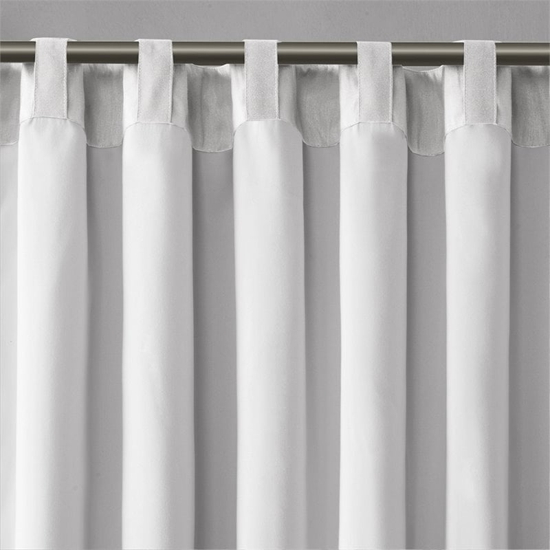 Madison Park Andora Faux Silk Fabric Embroidered Window Valance in White