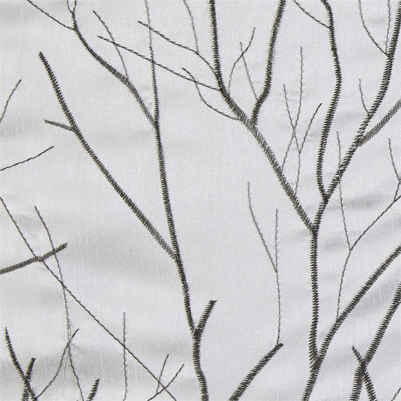 Madison Park Andora Faux Silk Fabric Embroidered Window Valance in White