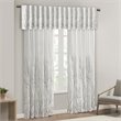 Madison Park Andora Faux Silk Fabric Embroidered Window Valance in White