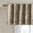 Madison Park Andora Faux Silk Fabric Embroidered Window Valance in Tan