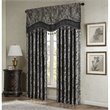 Madison Park Aubrey Polyester Jacquard Window Valance with Beads in Black/Gold