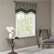 Madison Park Aubrey Polyester Jacquard Window Valance with Beads in Black/Gold